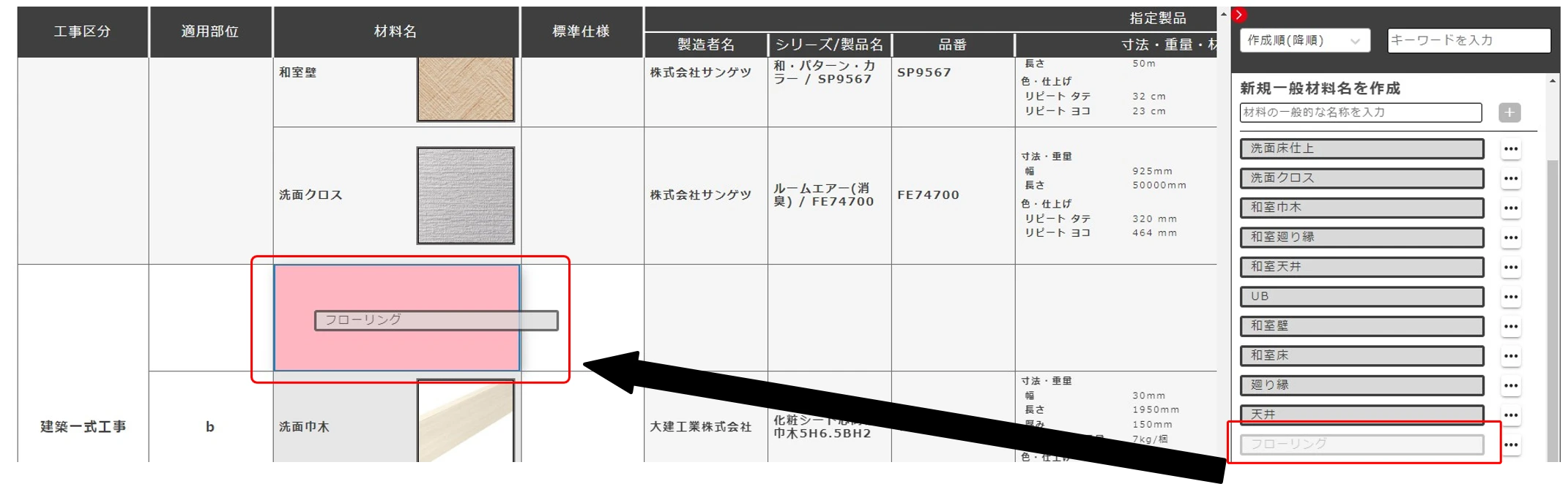 適用部位名の変更